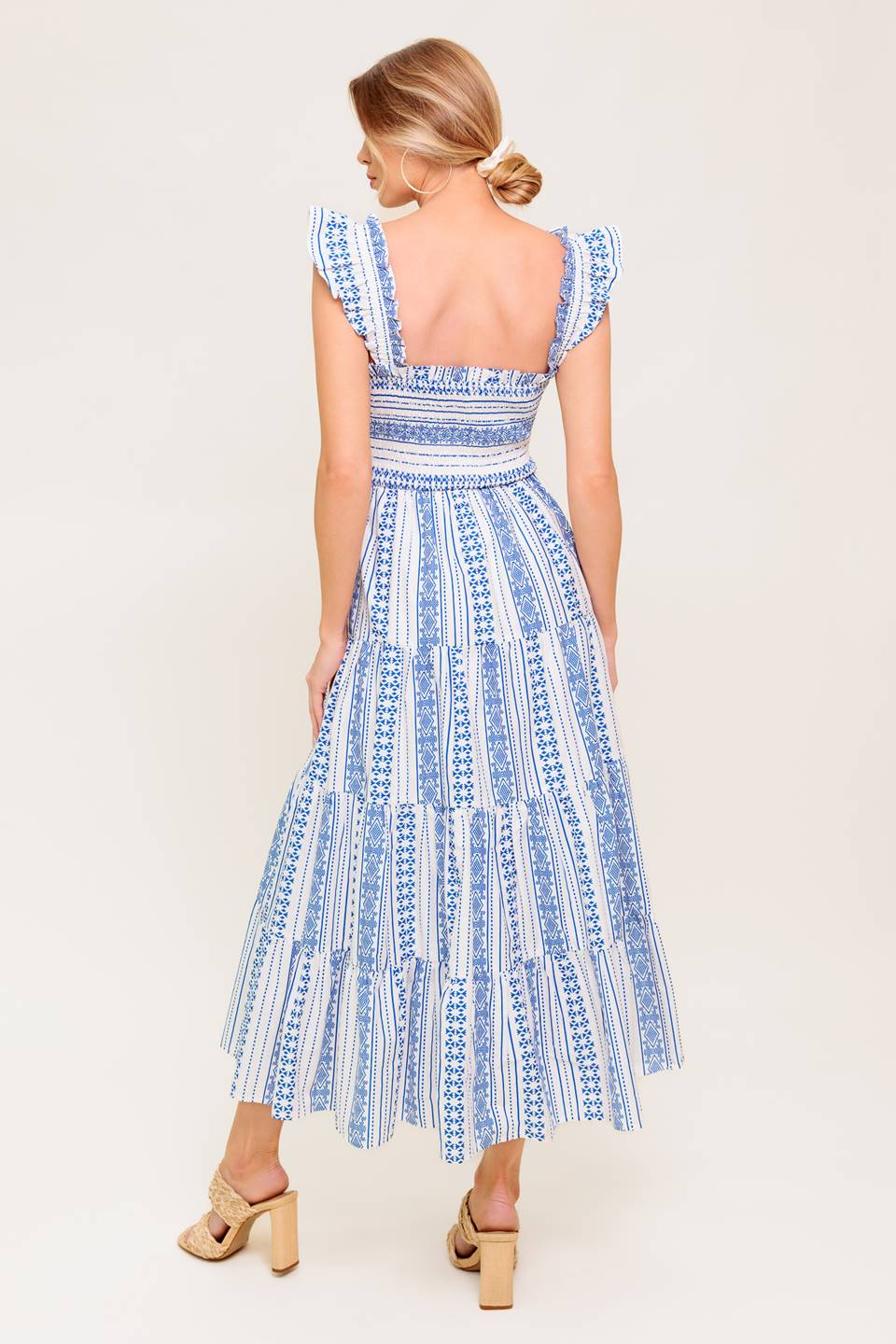 MIDSUMMER PETALS WOVEN MIDI DRESS Flying Tomato